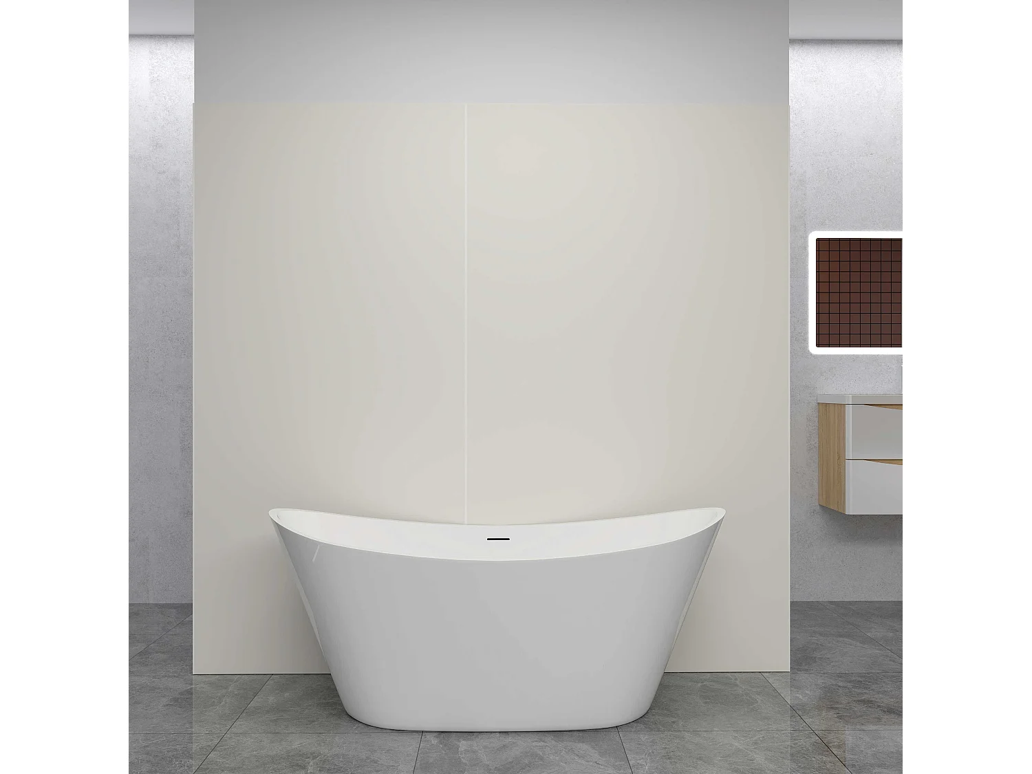 AICA Lot de 2 panneaux muraux de douche Ivoire en aluminium avec 1 profilés — L80xL100xH210 cm, protection murale,antimoisissure,facile à installer