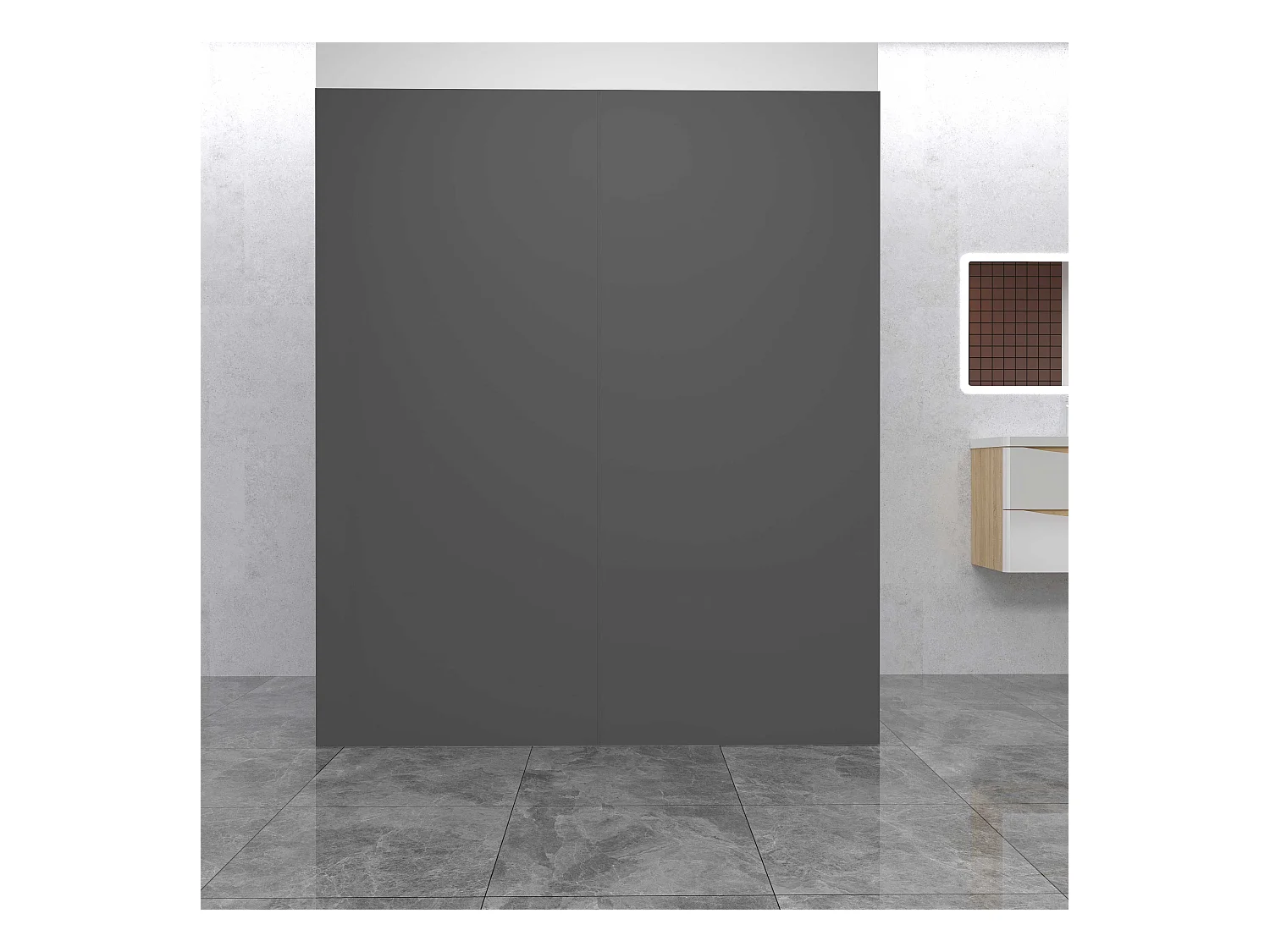 AICA Lot de 2 panneaux muraux de douche NOIR en aluminium avec 3 profilés — L90xL100xH210 cm , protection murale,antimoisissure,facile à installer