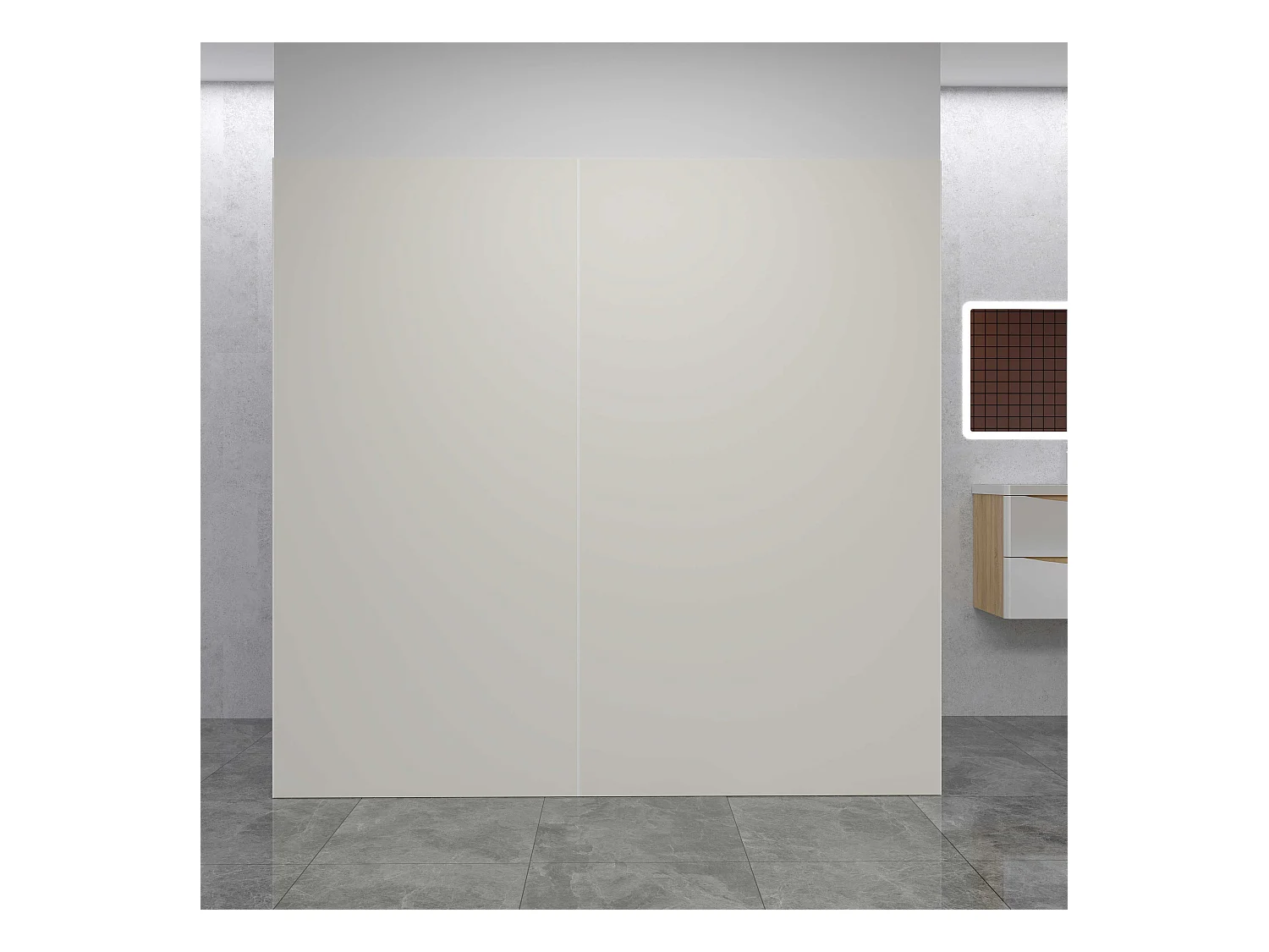 AICA Lot de 2 panneaux muraux de douche Ivoire en aluminium avec 1 profilés — L80xL120xH210 cm ,protection murale,antimoisissure,facile à installer