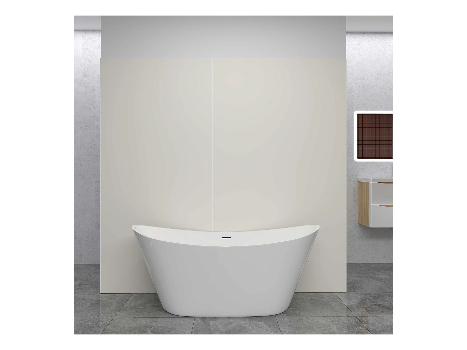 AICA Set van 2 Ivoor aluminium douchewandpanelen met 1 profiel - L90xL100xH210 cm, muurbescherming, anti-schimmel, eenvoudig te installeren