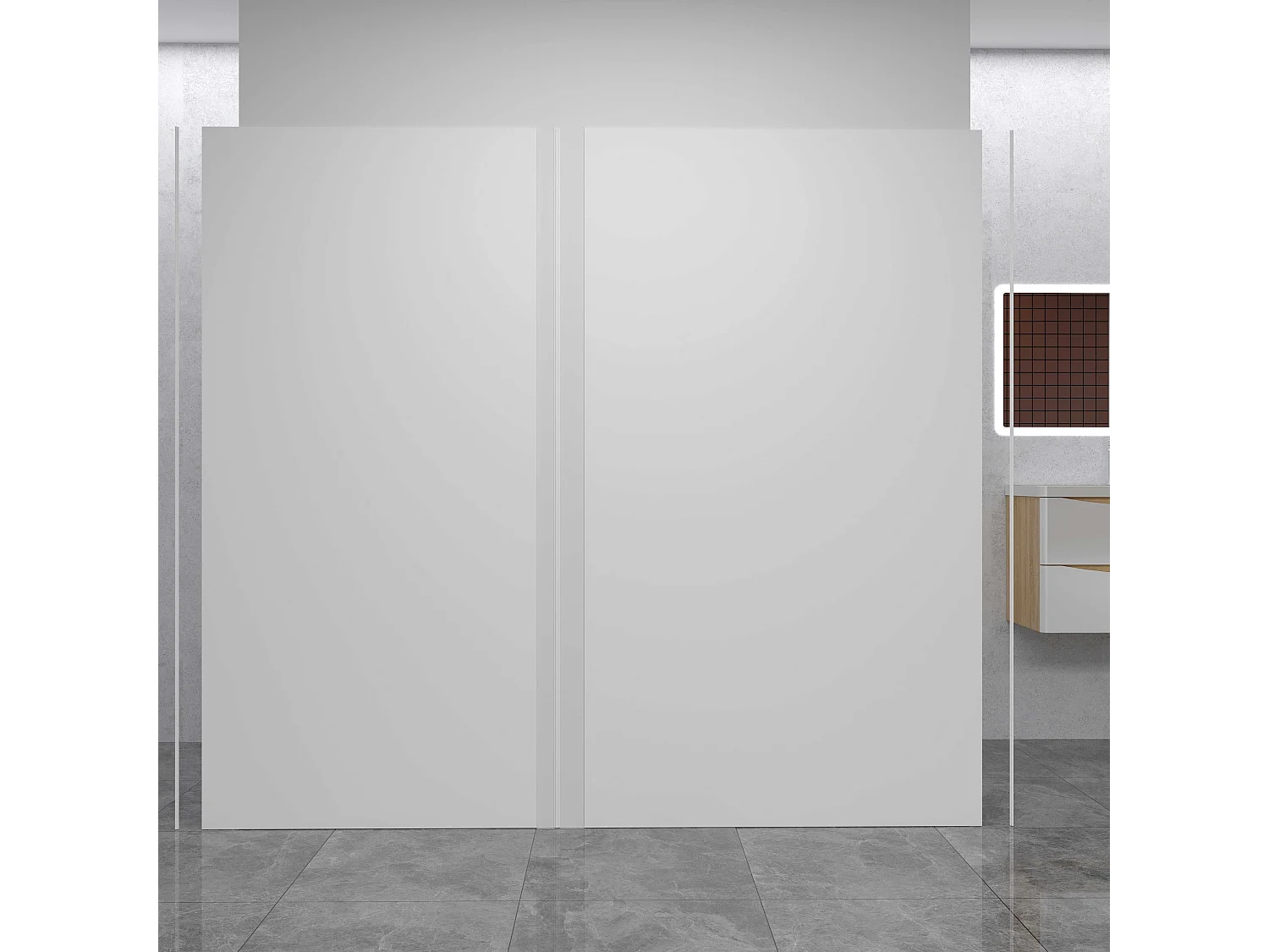 AICA Lot de 2 panneaux muraux de douche Blanc en aluminium avec 3 profilés — L80xL90xH210 cm ,protection murale, antimoisissure,facile à installer