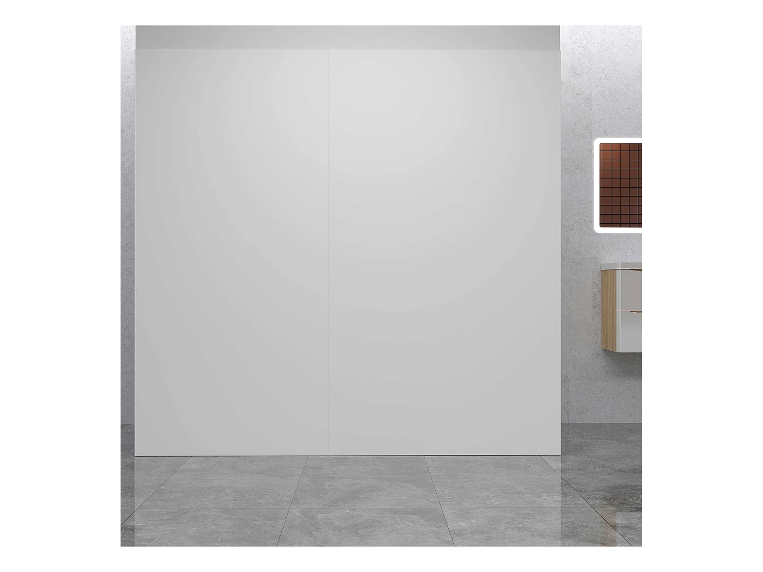 AICA Lot de 2 panneaux muraux de douche Blanc en aluminium avec 1 profilés — L80xL100xH210 cm, protection murale,antimoisissure,facile à installer