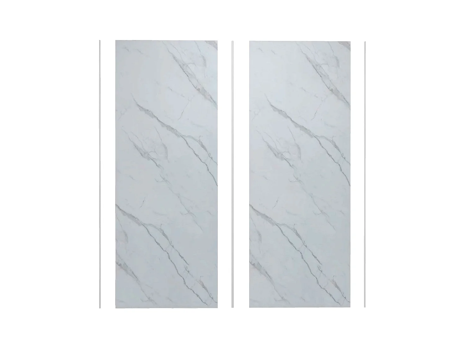 AICA Lot de 2 panneaux muraux de douche effet Marbre en Aluminium avec 3 profilés — L100xL100xH210 cm , Protection murale,Antimoisissure,Facile pose