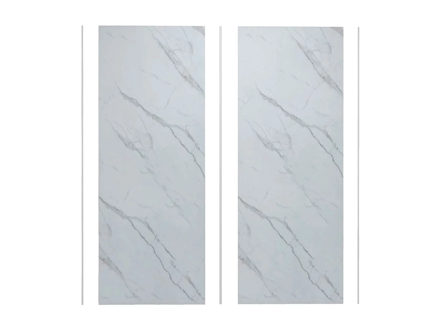 AICA Lot de 2 panneaux muraux de douche effet Marbre en Aluminium avec 3 profilés — L100xL90xH210 cm , Protection murale,Antimoisissure,Facile pose