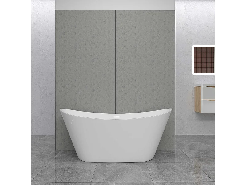 AICA Set van 2 grijze aluminium douchewandpanelen met 1 profielen - L90xL90xH210 cm, muurbescherming, schimmelwerend, eenvoudig te installeren