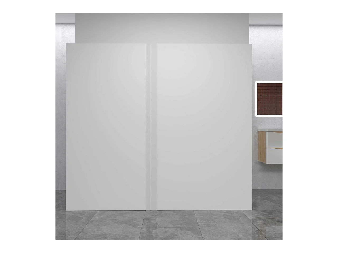 AICA Lot de 2 panneaux muraux de douche Blanc en aluminium avec 1 profilés — L90xL100xH210 cm , protection murale,antimoisissure,facile à installer