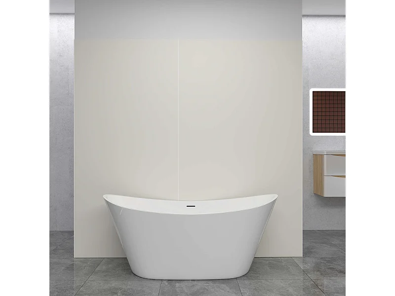 AICA Lot de 2 panneaux muraux de douche Ivoire en aluminium avec 3 profilés — L80xL100xH210 cm, protection murale,antimoisissure,facile à installer