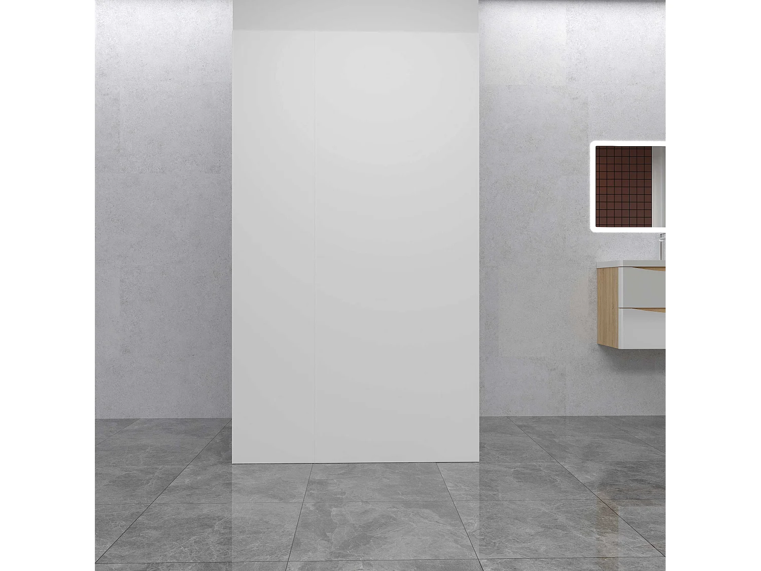 AICA Lot de 2 panneaux muraux de douche Blanc en aluminium avec 1 profilés — L40xL90xH210 cm , protection murale,antimoisissure,facile à installer