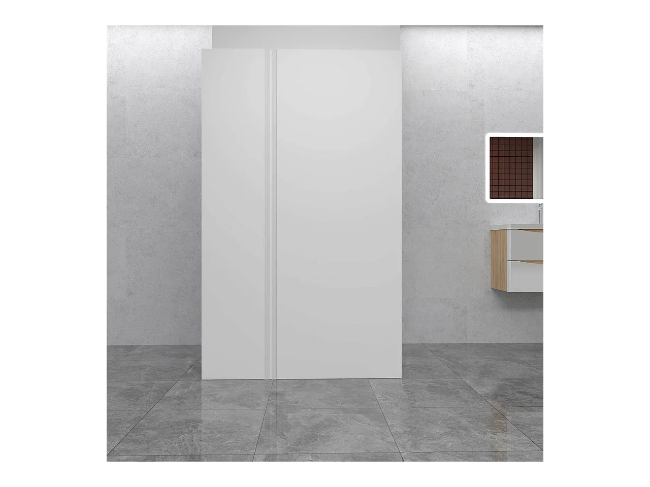 AICA Lot de 2 panneaux muraux de douche Blanc en aluminium avec 1 profilés — L40xL120xH210 cm ,protection murale,antimoisissure,facile à installer