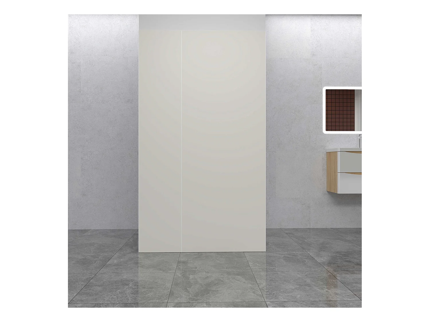 AICA Lot de 2 panneaux muraux de douche Ivoire en aluminium avec 1 profilés — L40xL80xH210 cm ,protection murale, antimoisissure,facile à installer