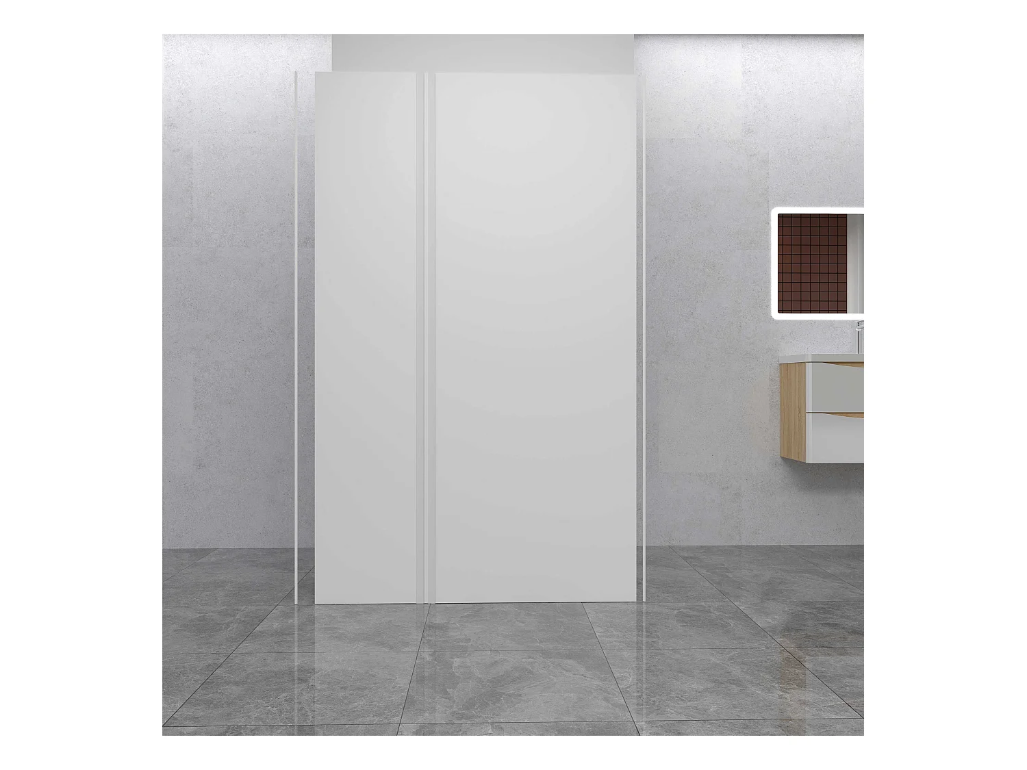 AICA Lot de 2 panneaux muraux de douche Blanc en aluminium avec 3 profilés — L40xL80xH210 cm ,protection murale, antimoisissure,facile à installer