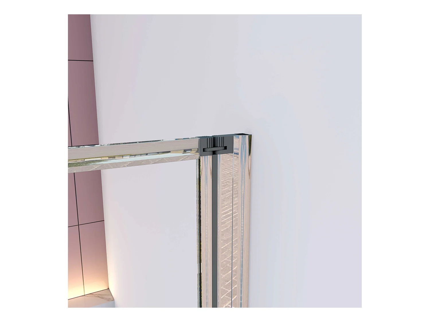 AICA Pare baignoire Chrome pliante style industriel – L120xH140cm avec pliante 5 volets pliants 180°–Installation réversible–4mm verre trempé