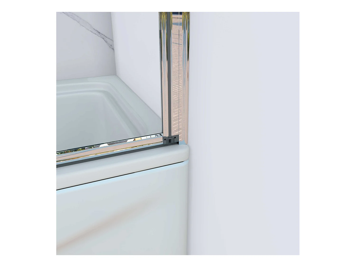 AICA Pare baignoire Chrome pliante style industriel – L120xH140cm avec pliante 5 volets pliants 180°–Installation réversible–4mm verre trempé