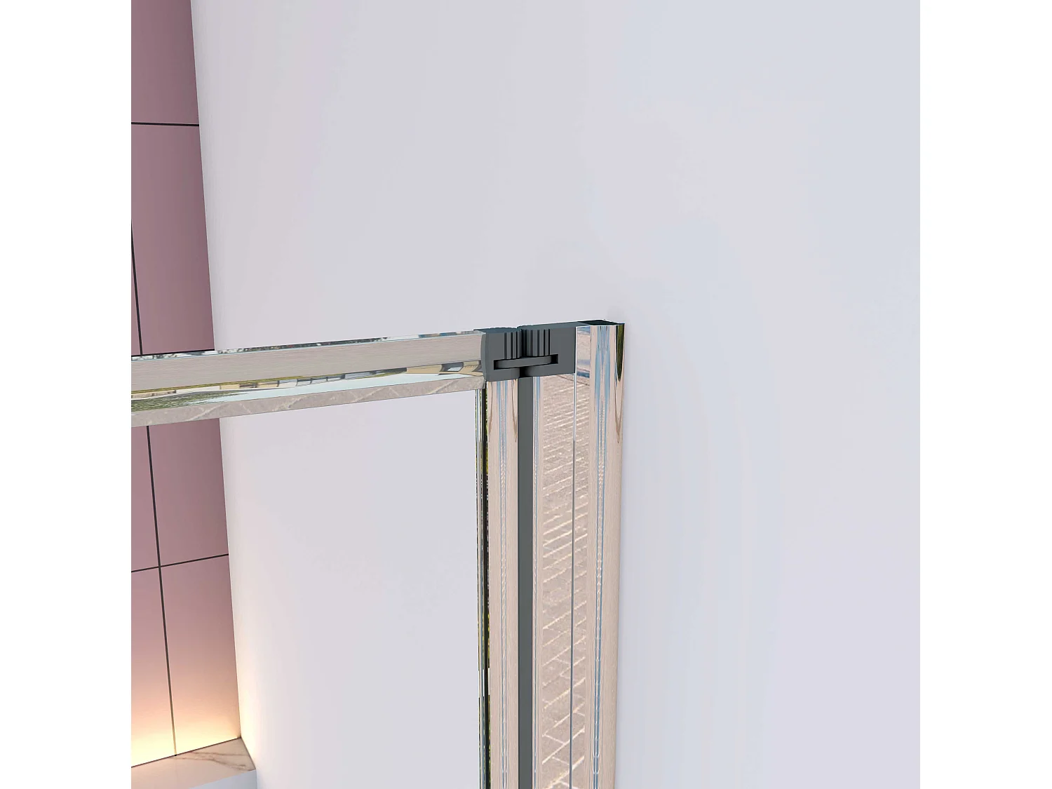 AICA Pare baignoire Chrome pliante style industriel – L120xH140cm avec pliante 5 volets pliants 180°–Installation réversible–4mm verre trempé