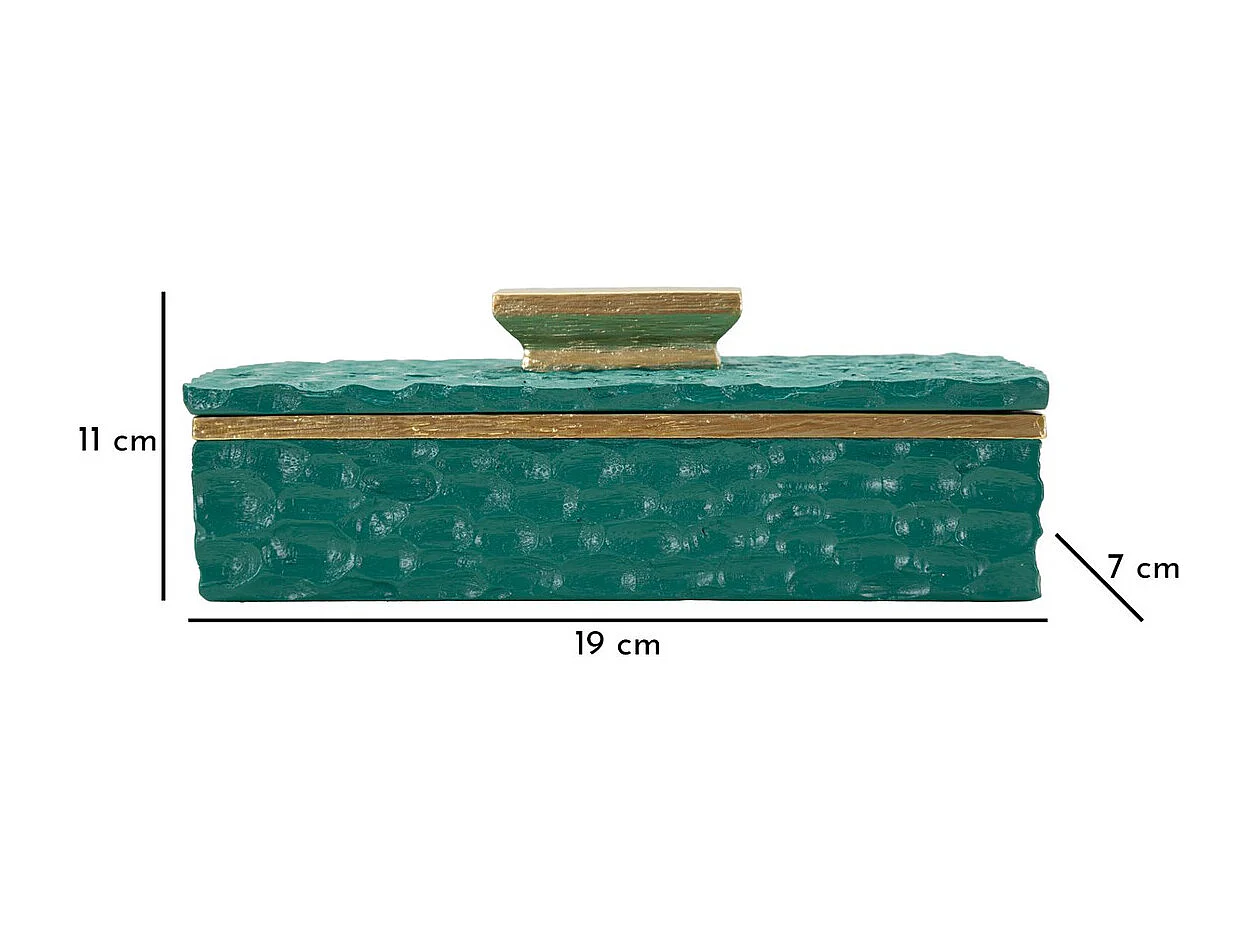 Świecznik MF735, Zielony, 6,4x18,8x10,8 cm, Seven Design