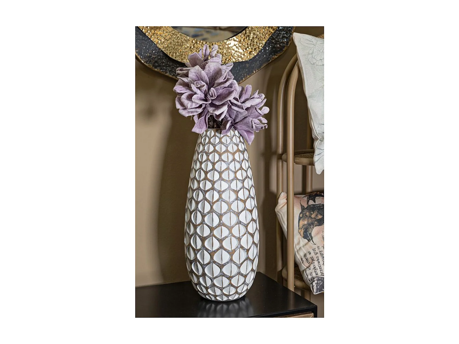 Vase Décoratif Istanbul, Blanc, 45,5x20x20 cm, Seven Design