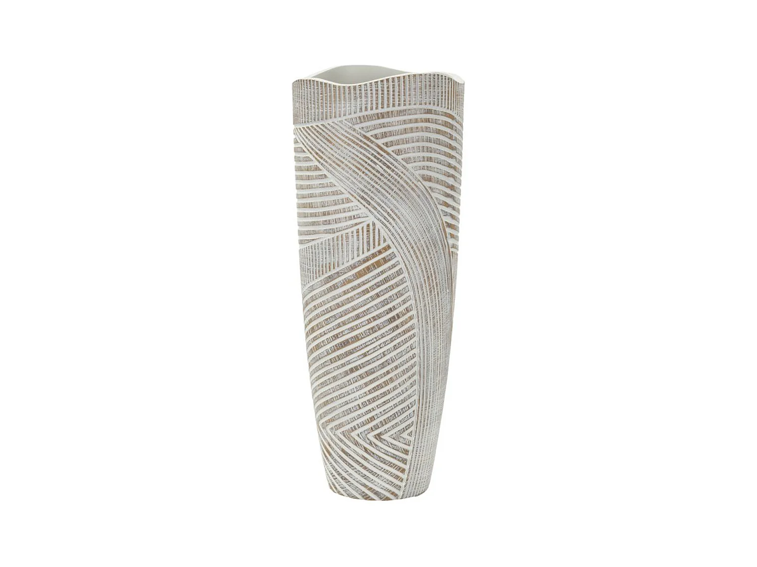 Vase Décoratif Lignes, Blanc, 45x18x18 cm, Seven Design
