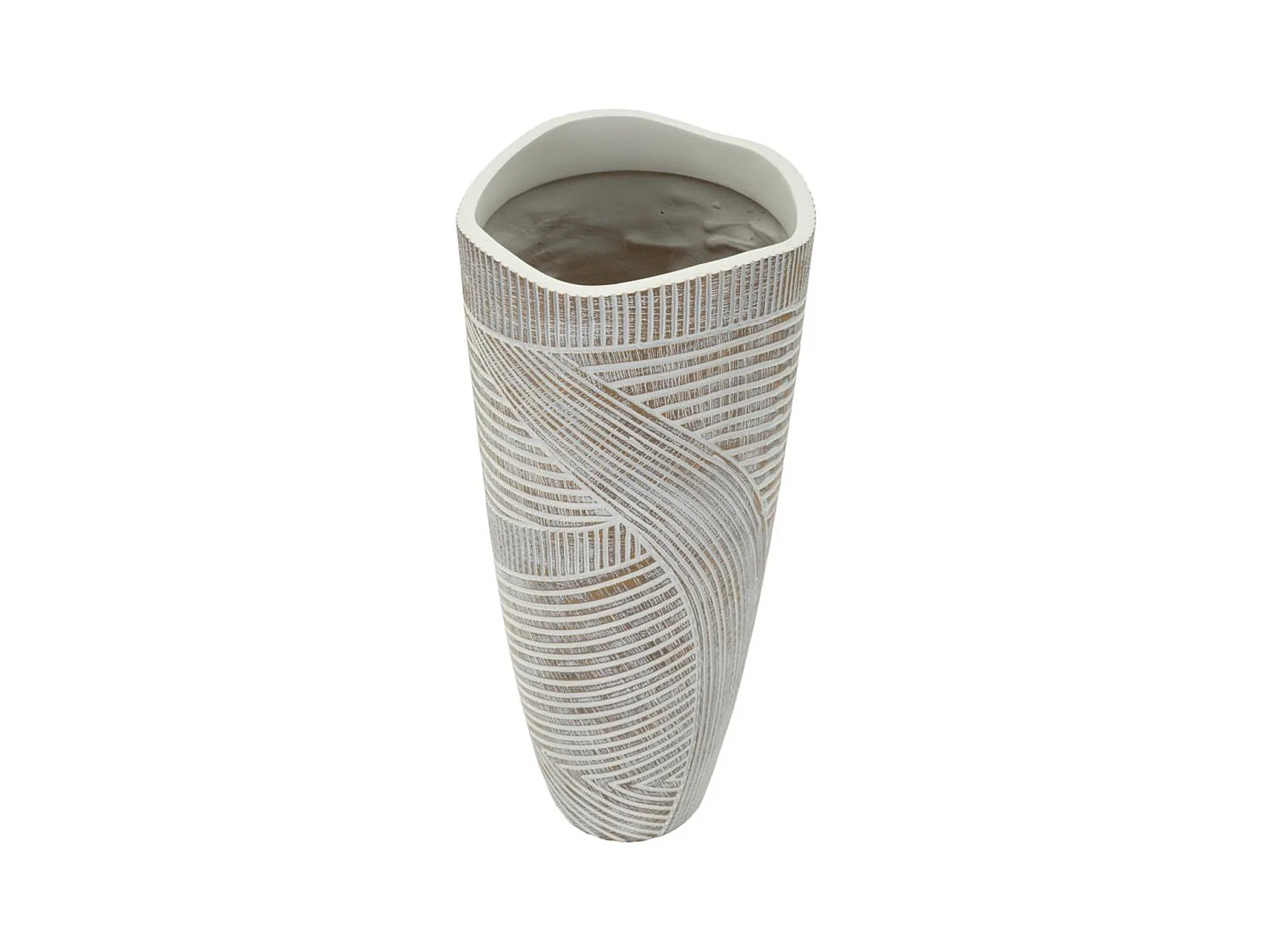 Vase Décoratif Lignes, Blanc, 45x18x18 cm, Seven Design