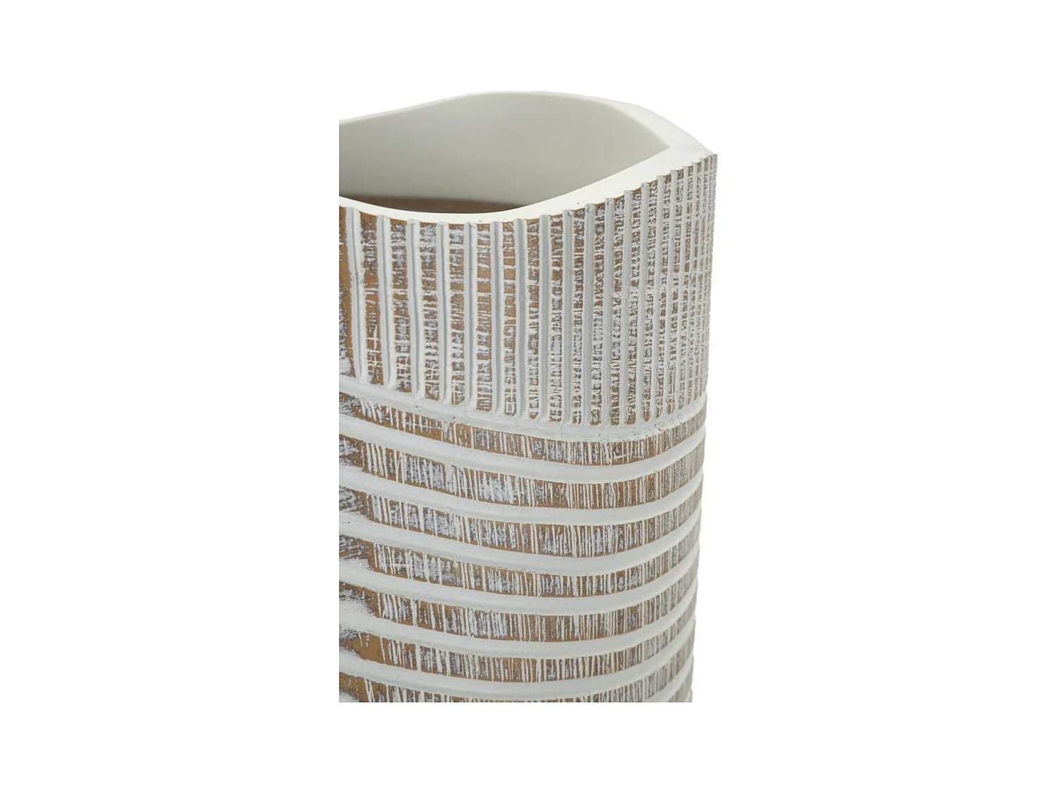 Vase Décoratif Lignes, Blanc, 45x18x18 cm, Seven Design