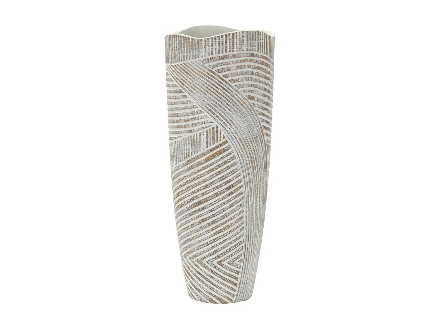Vaso Decorativo Linhas, Branco, 45x18x18 cm, Seven Design
