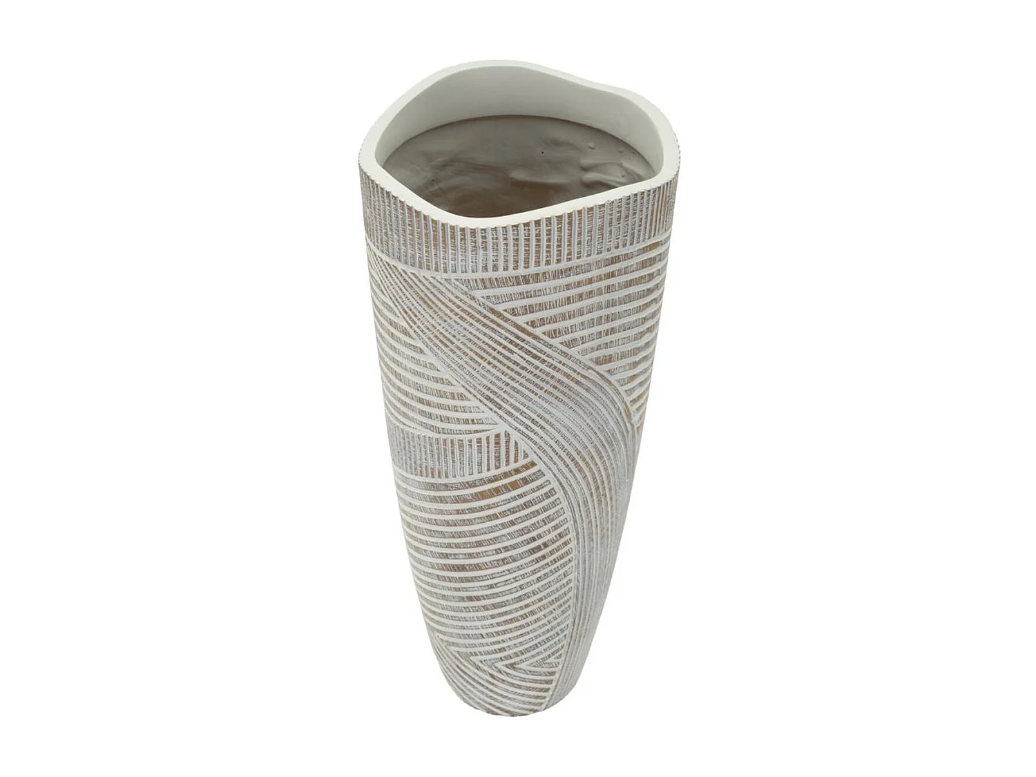 Vaso Decorativo Linhas, Branco, 45x18x18 cm, Seven Design