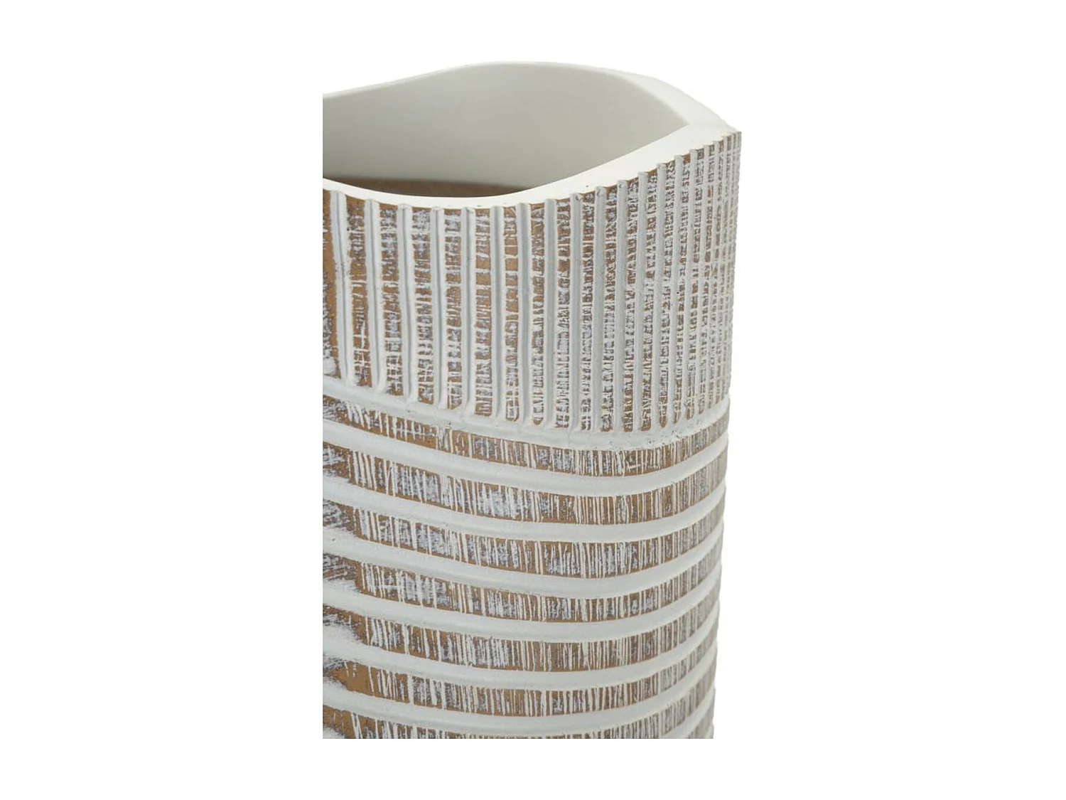 Vaso Decorativo Linhas, Branco, 45x18x18 cm, Seven Design