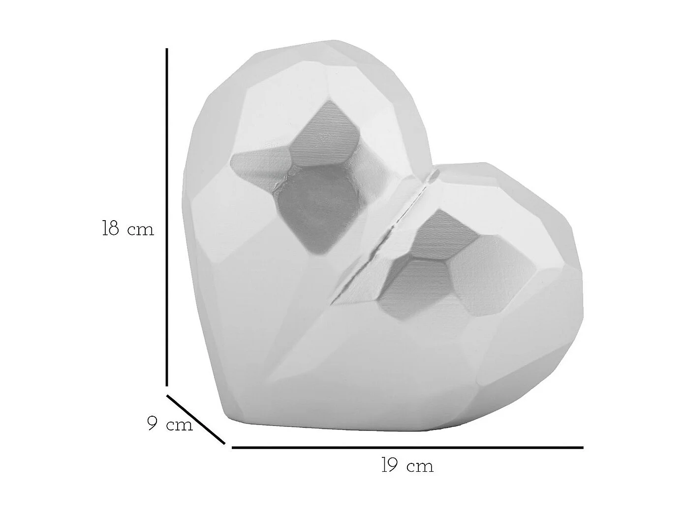 Wazon Dekoracyjny Serce, Srebrny, 18x19x9 cm, Seven Design