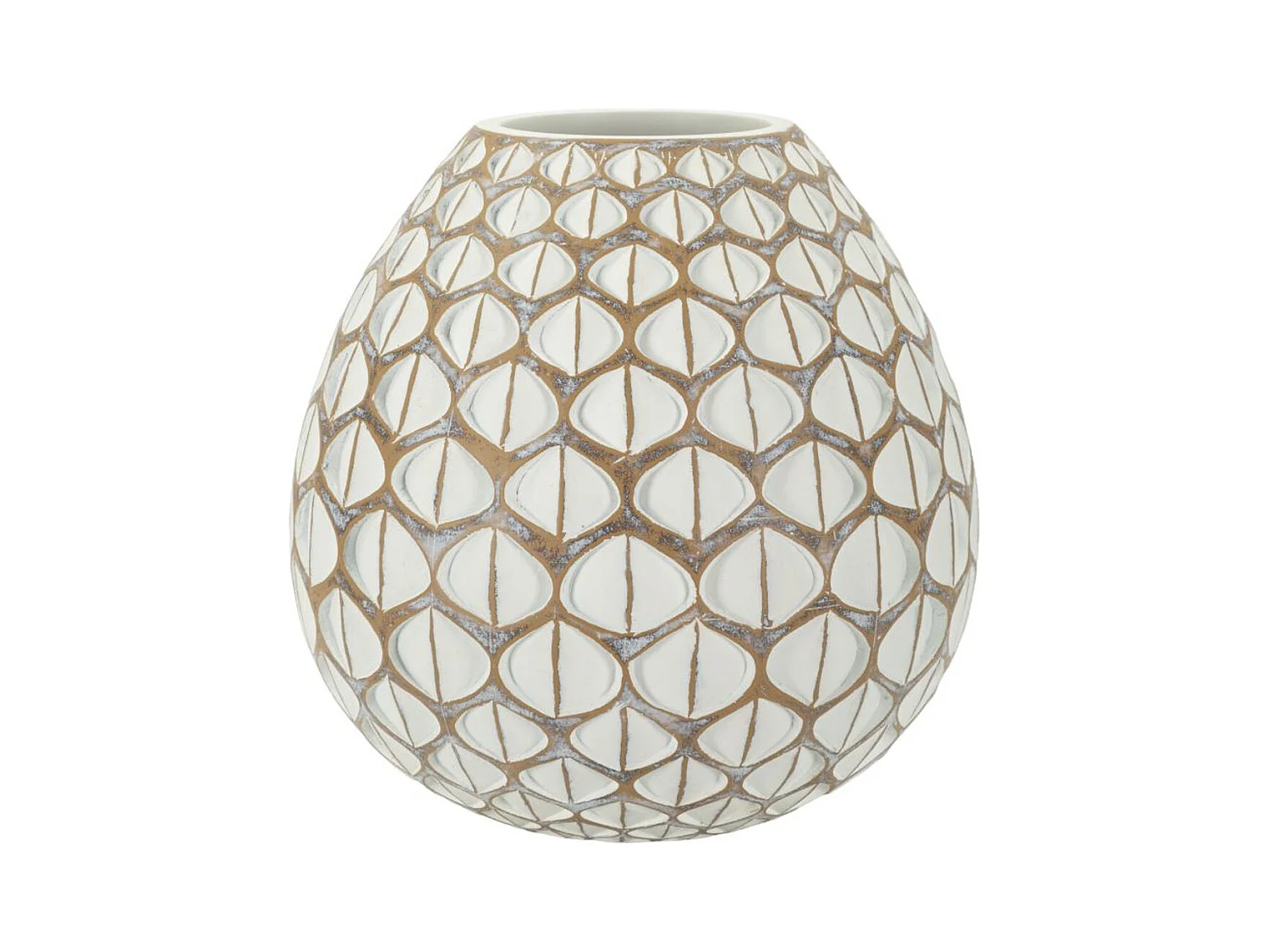 Vase Décoratif Istanbul, Blanc, 27x27x27 cm, Epikasa