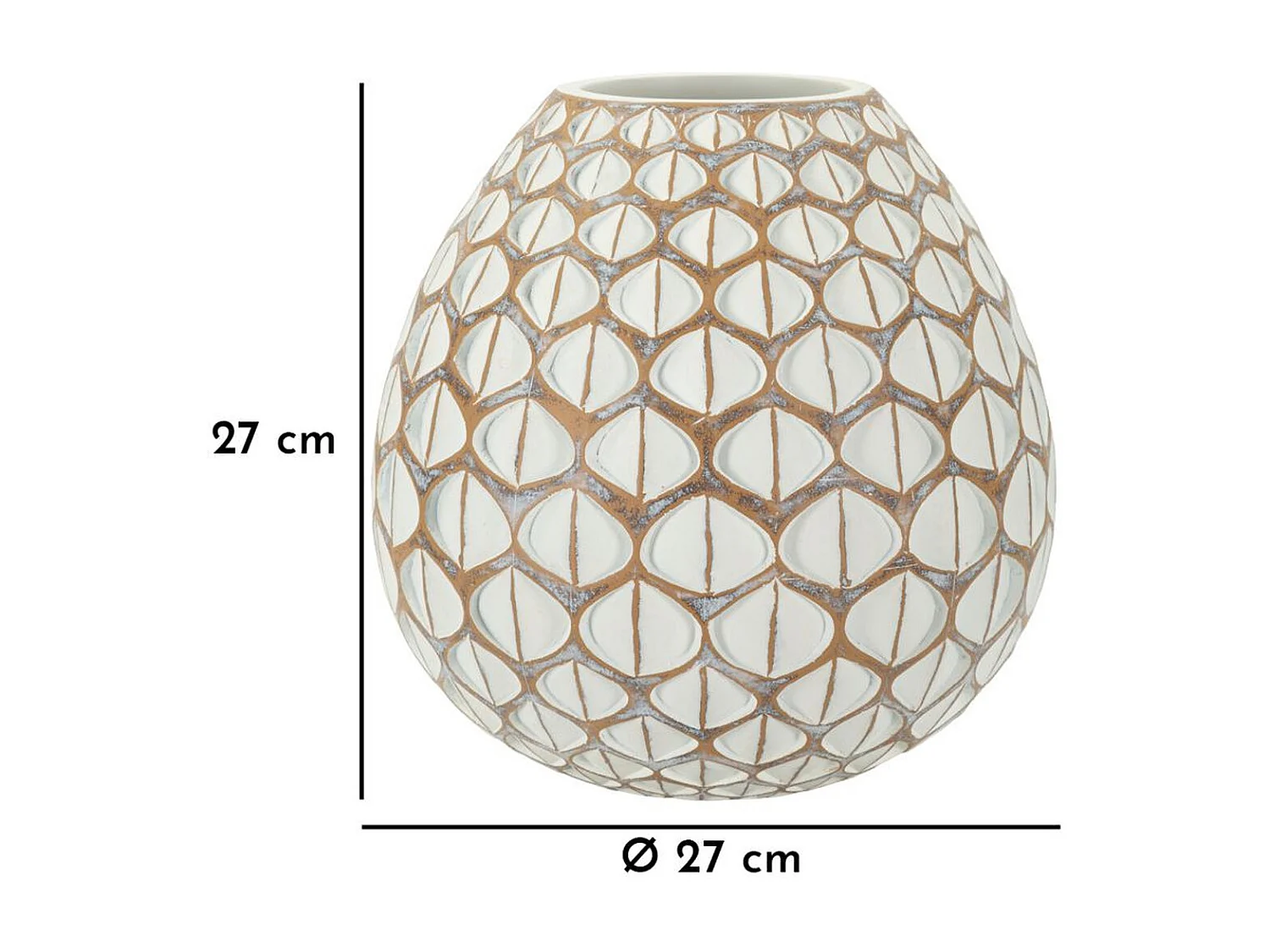 Wazon Dekoracyjny Stambuł, Biały, 27x27x27 cm, Seven Design