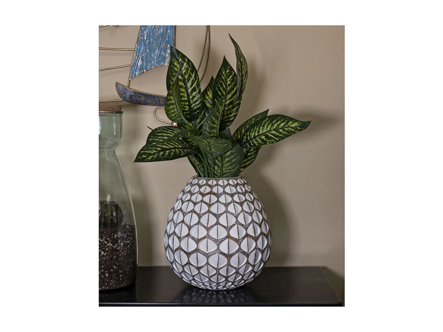 Wazon Dekoracyjny Stambuł, Biały, 27x27x27 cm, Seven Design