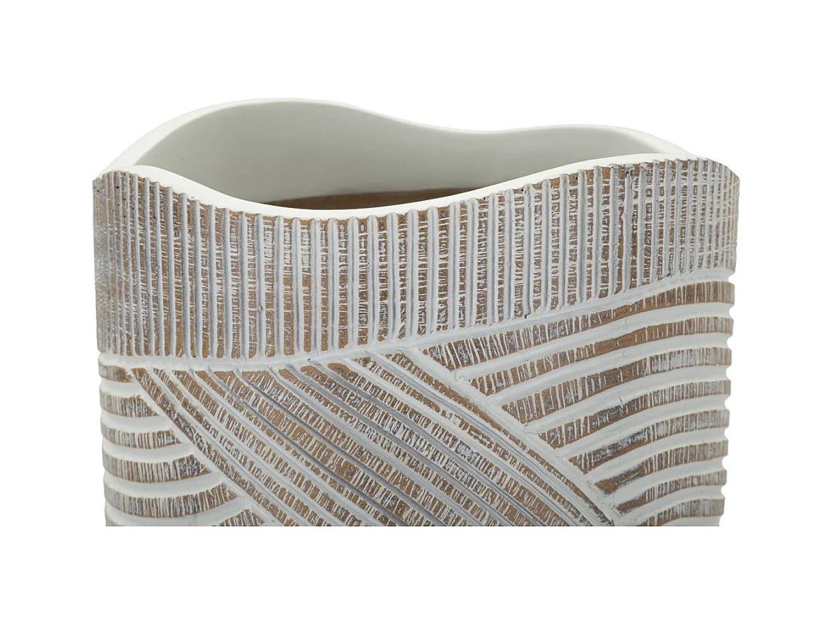 Vase Décoratif Lignes, Blanc, 55x19x19 cm, Seven Design