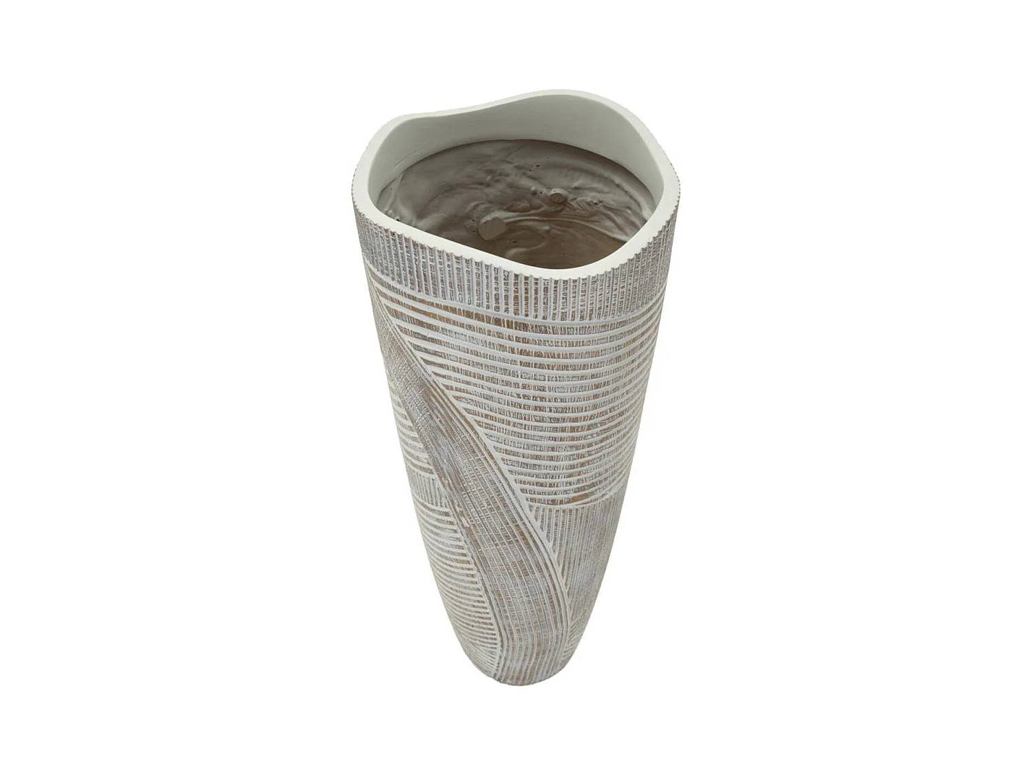 Vase Décoratif Lines, Blanc, 55x19x19 cm, Epikasa