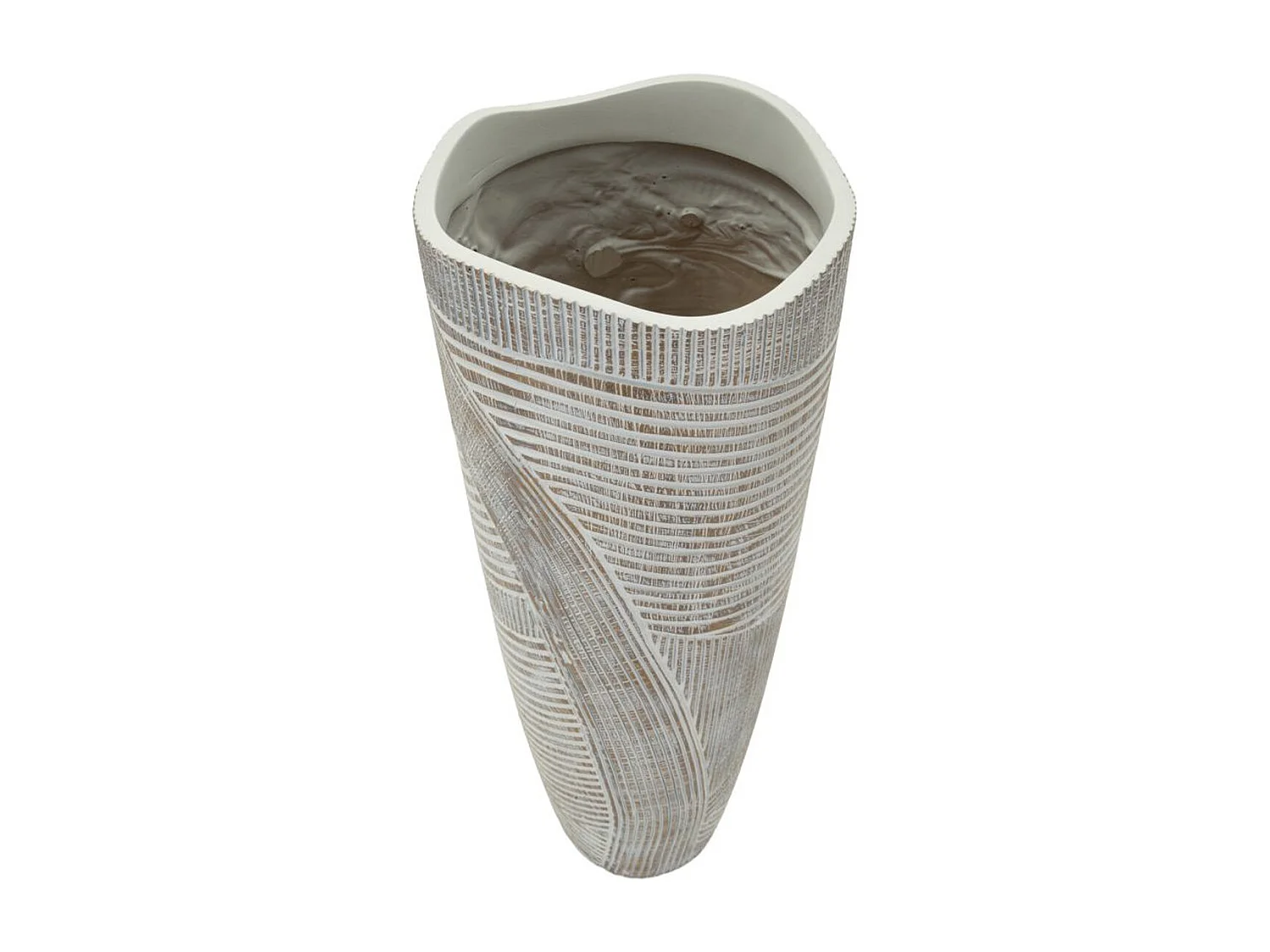 Vaso Decorativo Linhas, Branco, 55x19x19 cm, Seven Design