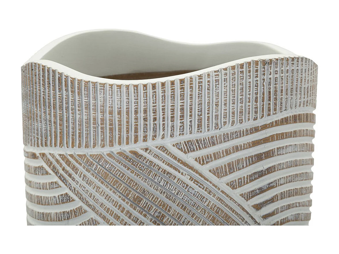 Vaso Decorativo Linhas, Branco, 55x19x19 cm, Seven Design