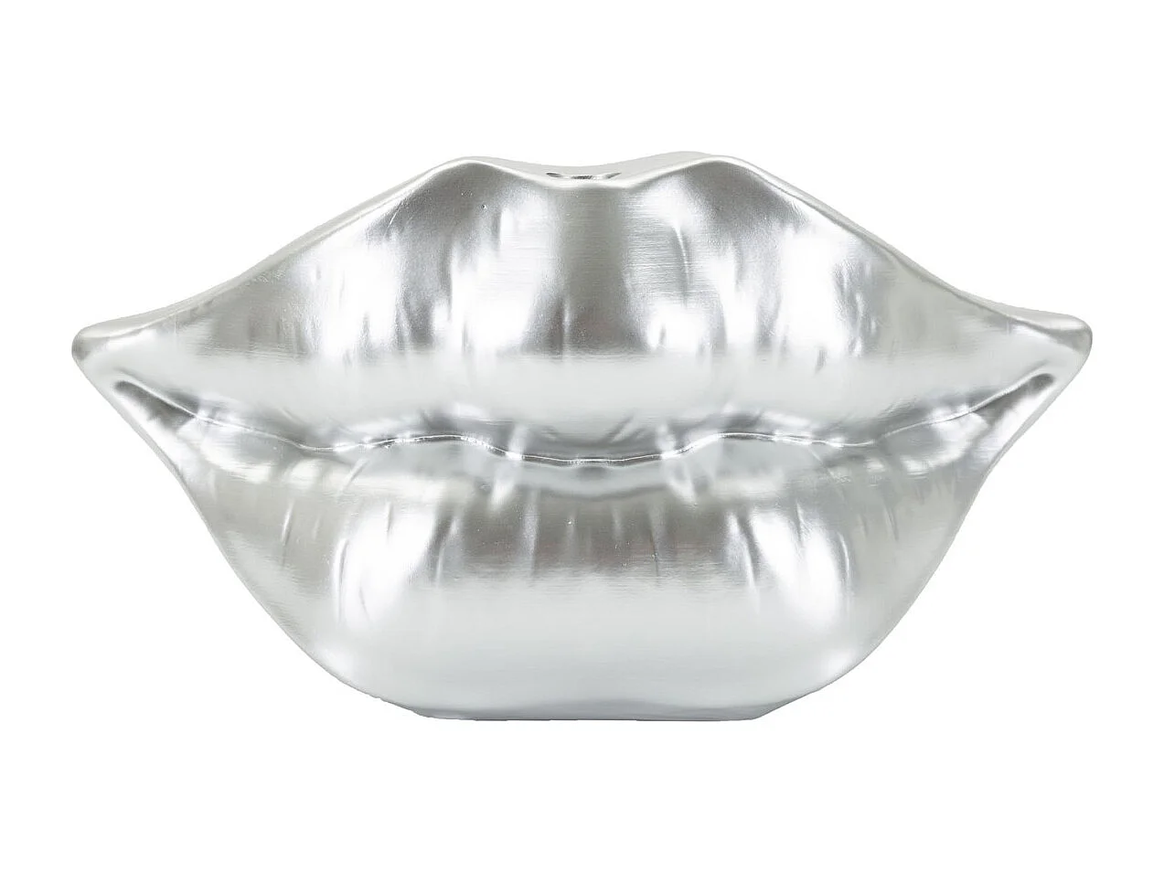 Vaso Decorativo Boca, Prata, 12x23x8 cm, Seven Design