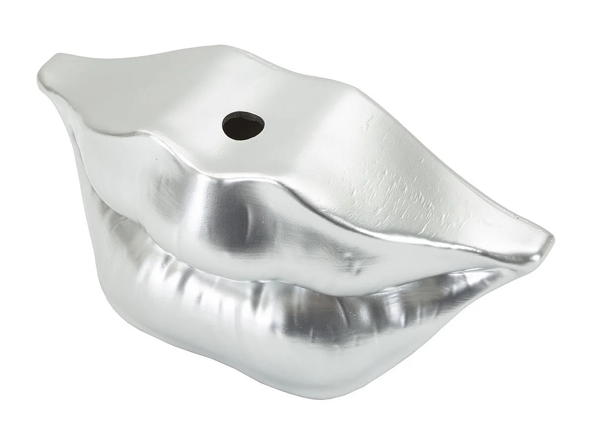 Vaso Decorativo Boca, Prata, 12x23x8 cm, Seven Design