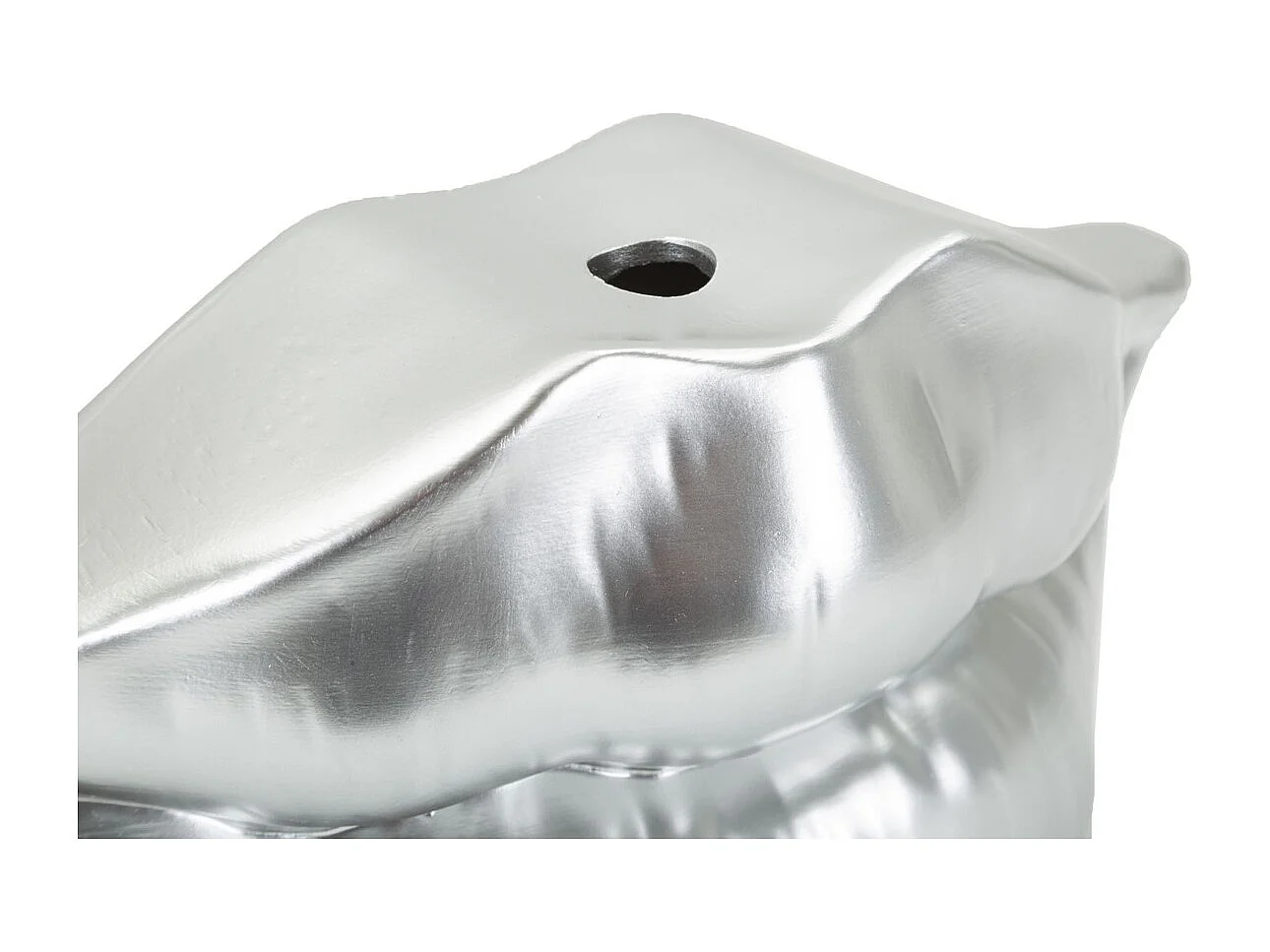 Vaso Decorativo Boca, Prata, 12x23x8 cm, Seven Design