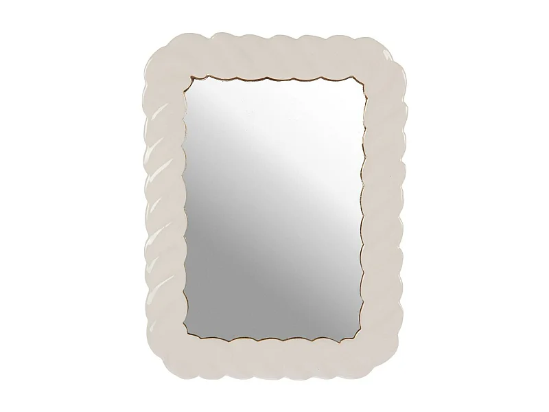 Miroir Torsade en métal blanc