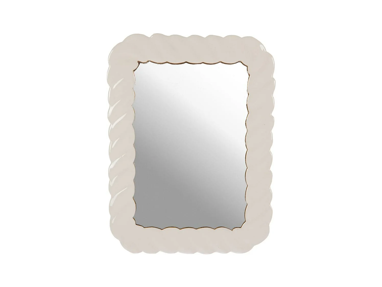 Miroir Torsade en métal blanc