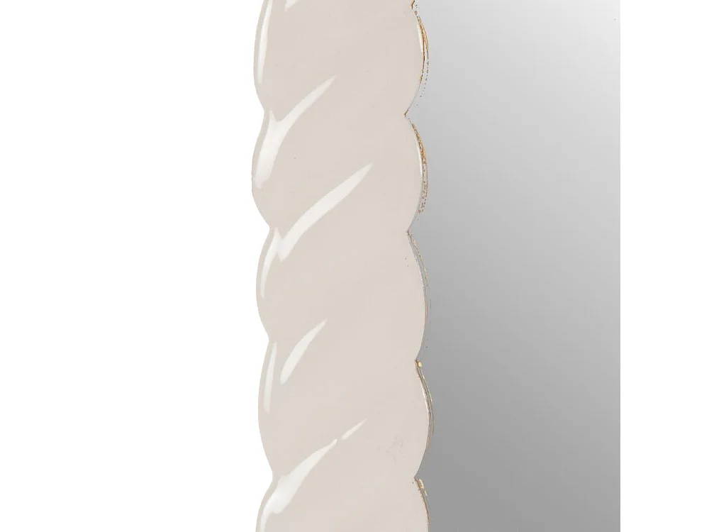 Miroir Torsade en métal blanc