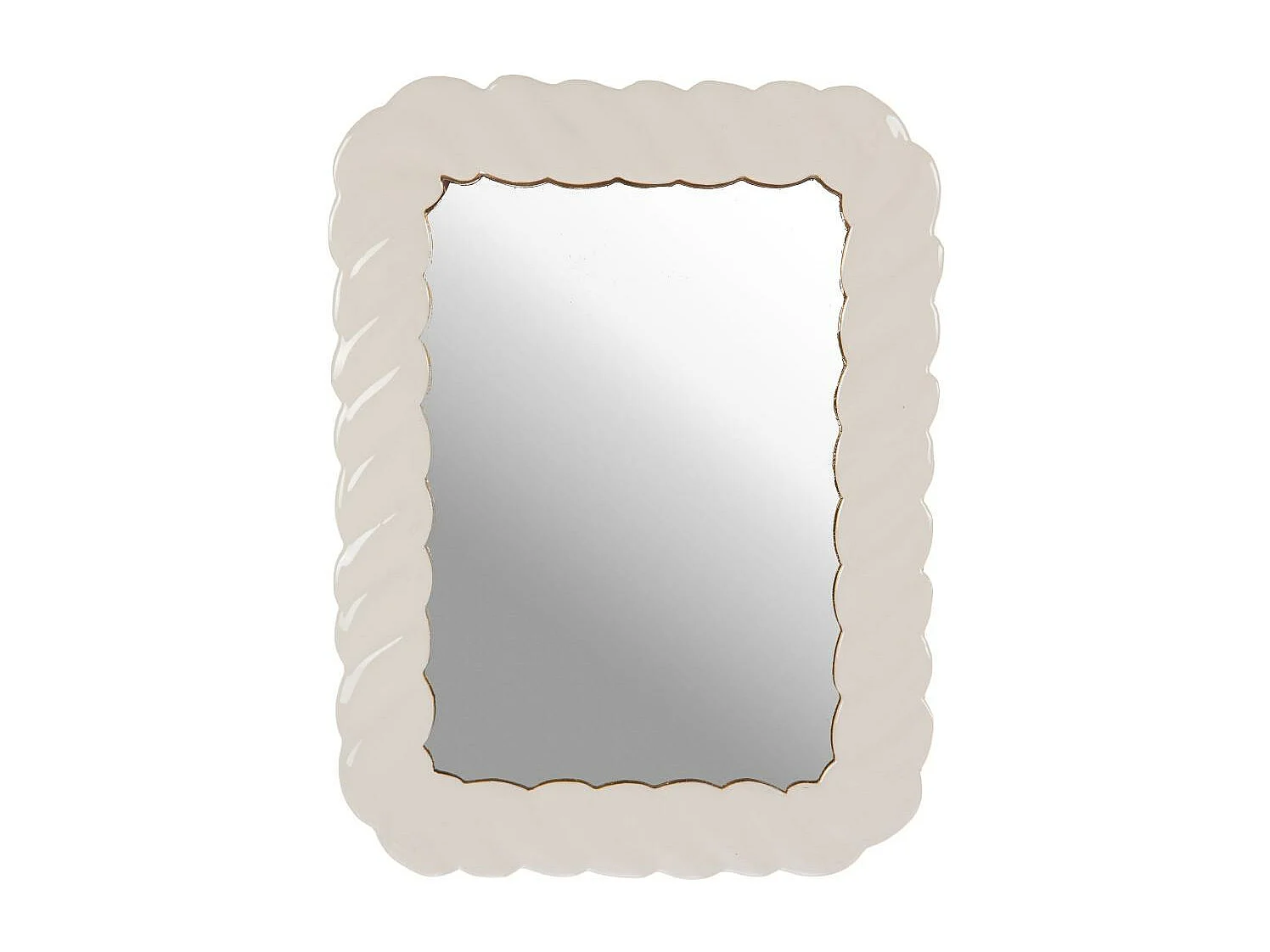 Miroir Torsade en métal blanc