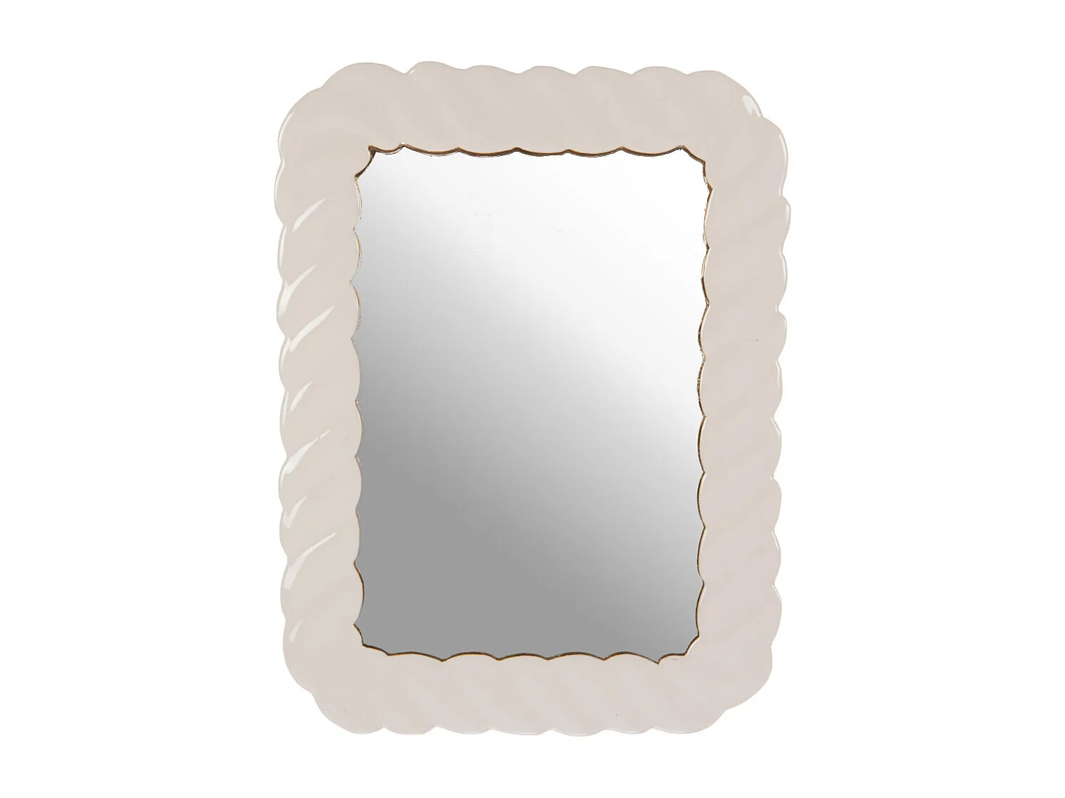 Miroir Torsade en métal blanc
