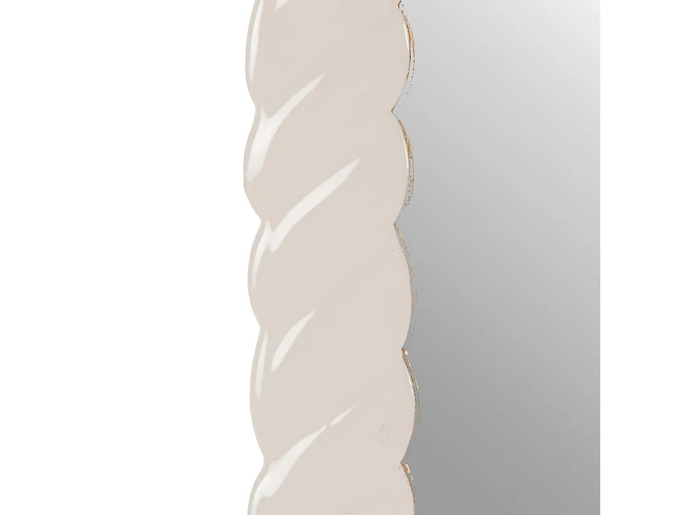 Miroir Torsade en métal blanc