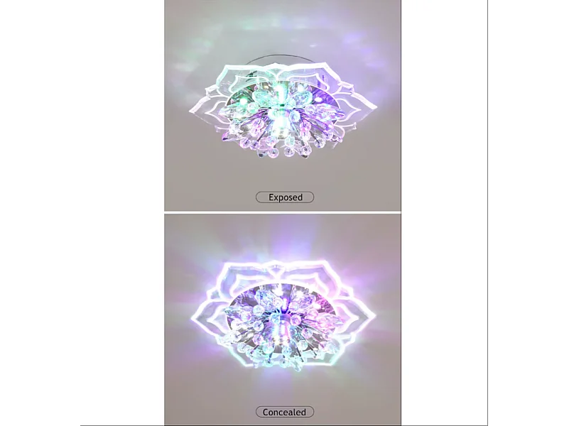 Plafond moderne à LEDs lumière cristal plafonnier chambre lustre éclairage intérieur pour salon décoration de la maison LED lustre Colorful Exposed