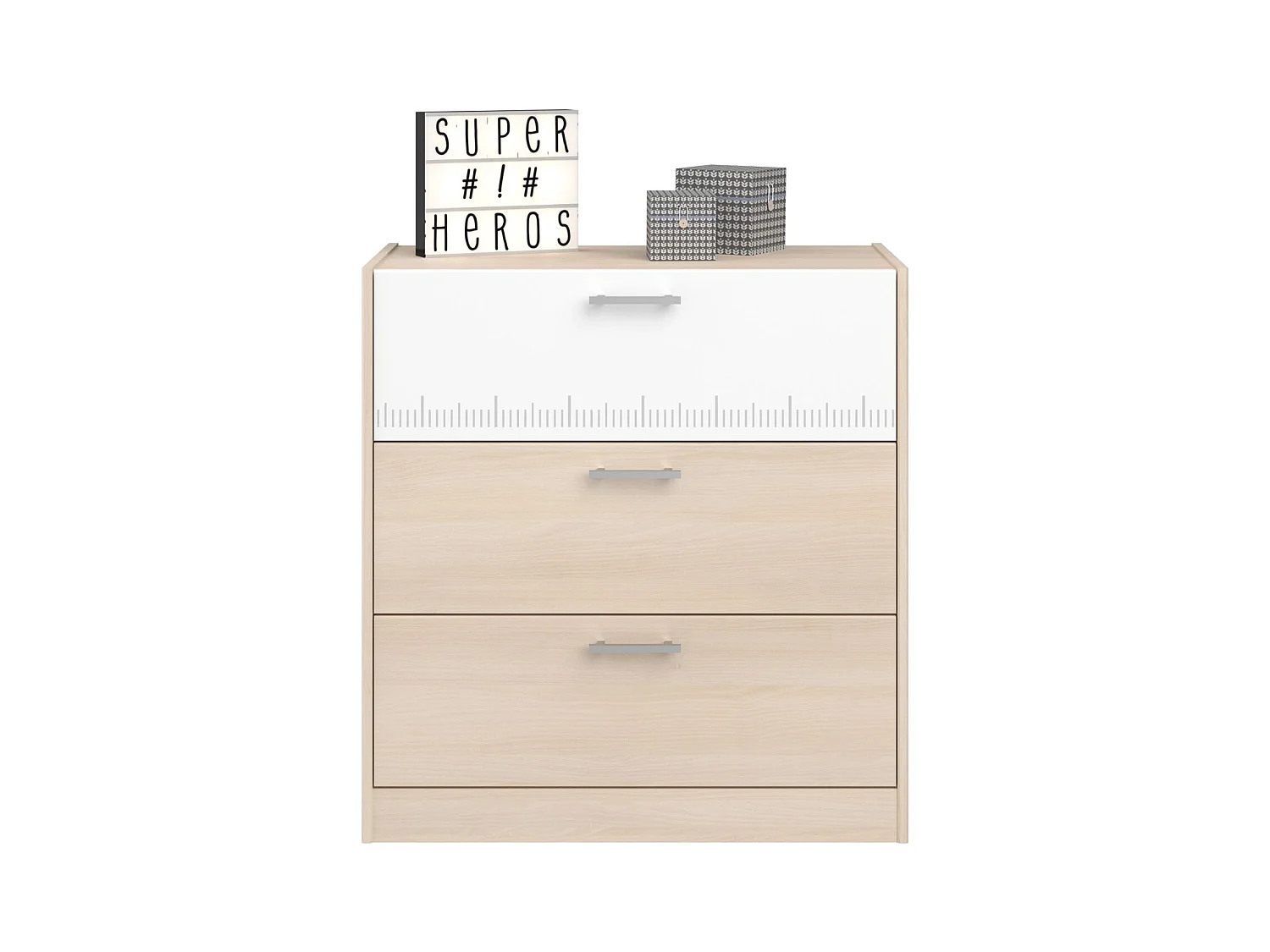 Commode avec 3 tiroirs bicolore PIA