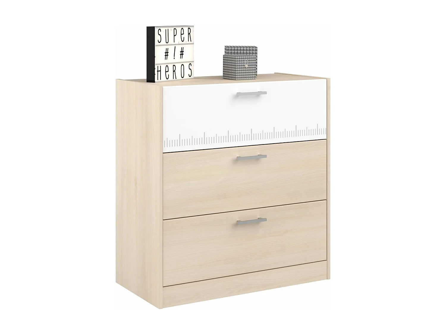 Commode avec 3 tiroirs bicolore PIA