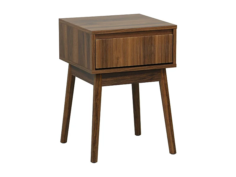 Comodino decorazione legno 1 cassetto, noce