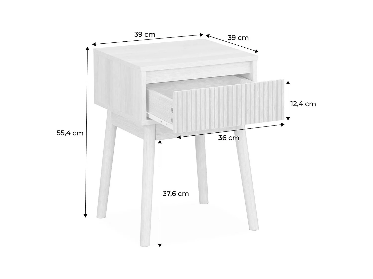 Set 2 comodini con un cassetto, noce