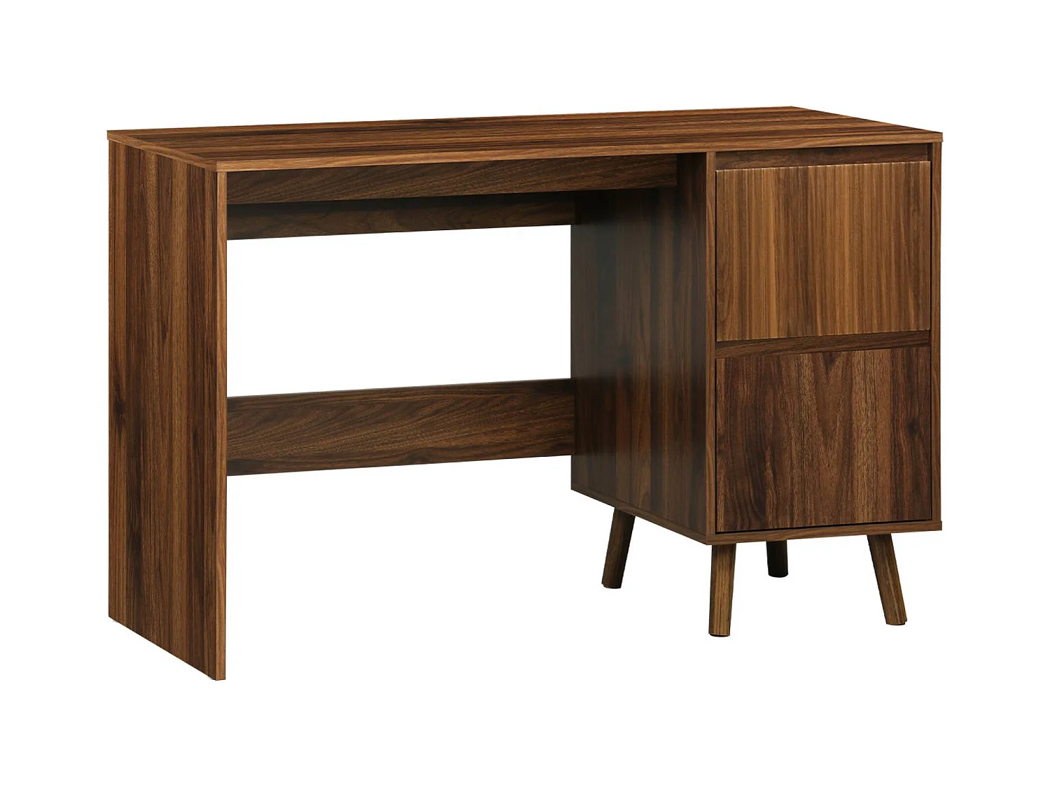 Scrivania scandinava decorazione in legno, 2 cassetti, marrone