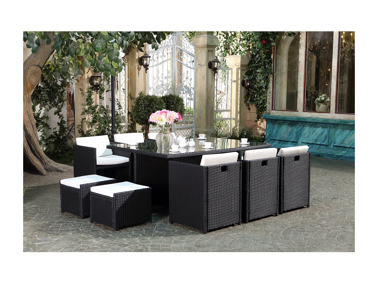 Miami 10 noir-blanc + housse de protection MIAMI